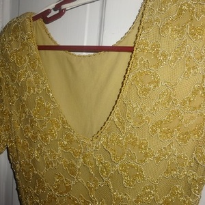 Vintage Gold Lace Cocktail Dress S is being swapped online for free