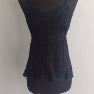 Black tank with lace detail is being swapped online for free