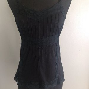 Black tank with lace detail is being swapped online for free