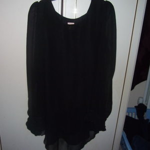 Black chiffon blouse size 12 UK is being swapped online for free