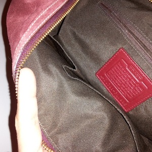 COACH large burgundy suede hobo bag is being swapped online for free