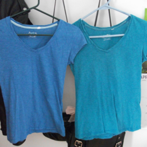 Blue V-Necks (2) is being swapped online for free