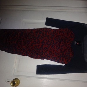 NWT Guess Red Leopard Print Sweetheart Dress XS/S is being swapped online for free