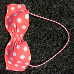 new Victoria's Secret swim suit top strapless halter 34B coral polka dot is being swapped online for free