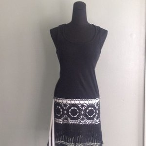 Racer back black dress with crochet skirt is being swapped online for free