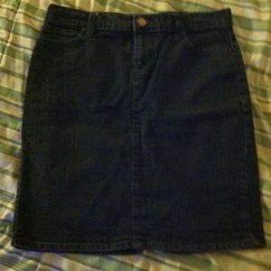 Old navy black jean stretch knee length skirt-size:10 is being swapped online for free