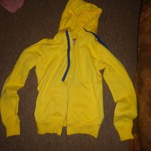 NWOT Bright Yellow Hoodie Woman's Small is being swapped online for free
