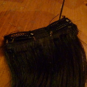 clip in bangs  dark brown is being swapped online for free