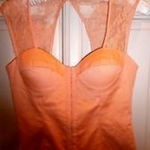 Elegant Peach/orange Corset top S is being swapped online for free