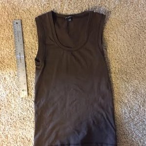 Theory Brown Basic Spandex Tank OSFA XS S M L  is being swapped online for free