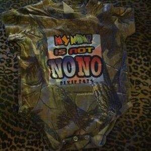 Camo onesie-size:6 months is being swapped online for free