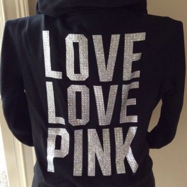 ON HOLD PENDING TRADE Victorias  Secret Black Blingy Hoodie  is being swapped online for free