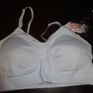HOLD NWT White Bralette Crop Top OS, slight defect is being swapped online for free