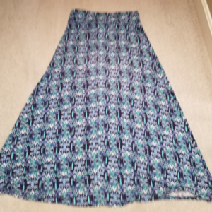 Long blue print women's skirt. is being swapped online for free