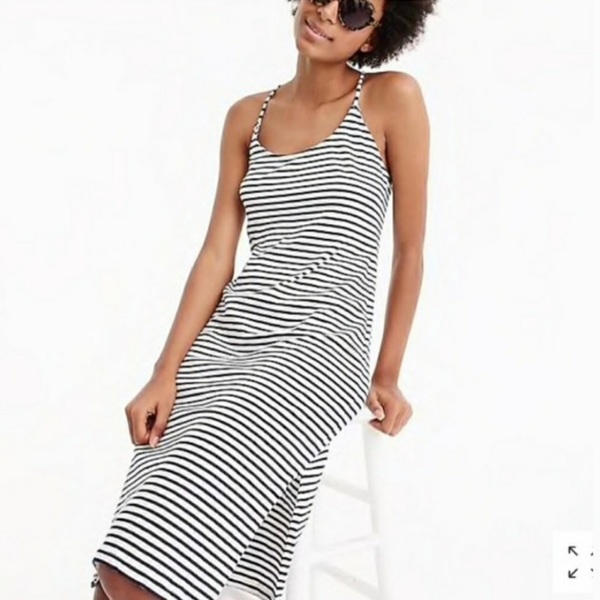 J. Crew Strappy Knit Midi Striped Dress Sz Sx is being swapped online for free