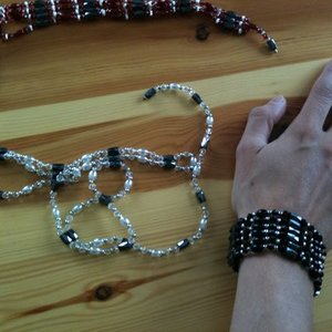 Colored magnetic rhinestone bracelets/necklaces is being swapped online for free