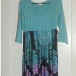 3/4 Sleeve Floor Length Maxi Dress Size Large by L Show Brand Blue and Purple Ombre is being swapped online for free