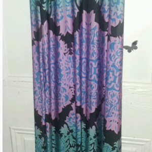 3/4 Sleeve Floor Length Maxi Dress Size Large by L Show Brand Blue and Purple Ombre is being swapped online for free