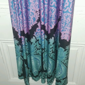 3/4 Sleeve Floor Length Maxi Dress Size Large by L Show Brand Blue and Purple Ombre is being swapped online for free