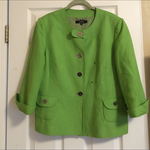 Alex Marie Light weight lime green jacket. Size 16. is being swapped online for free