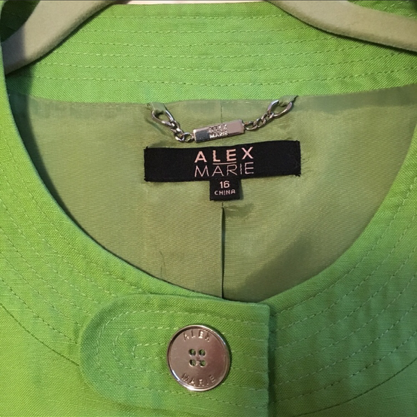 Alex Marie Light weight lime green jacket. Size 16. is being swapped online for free