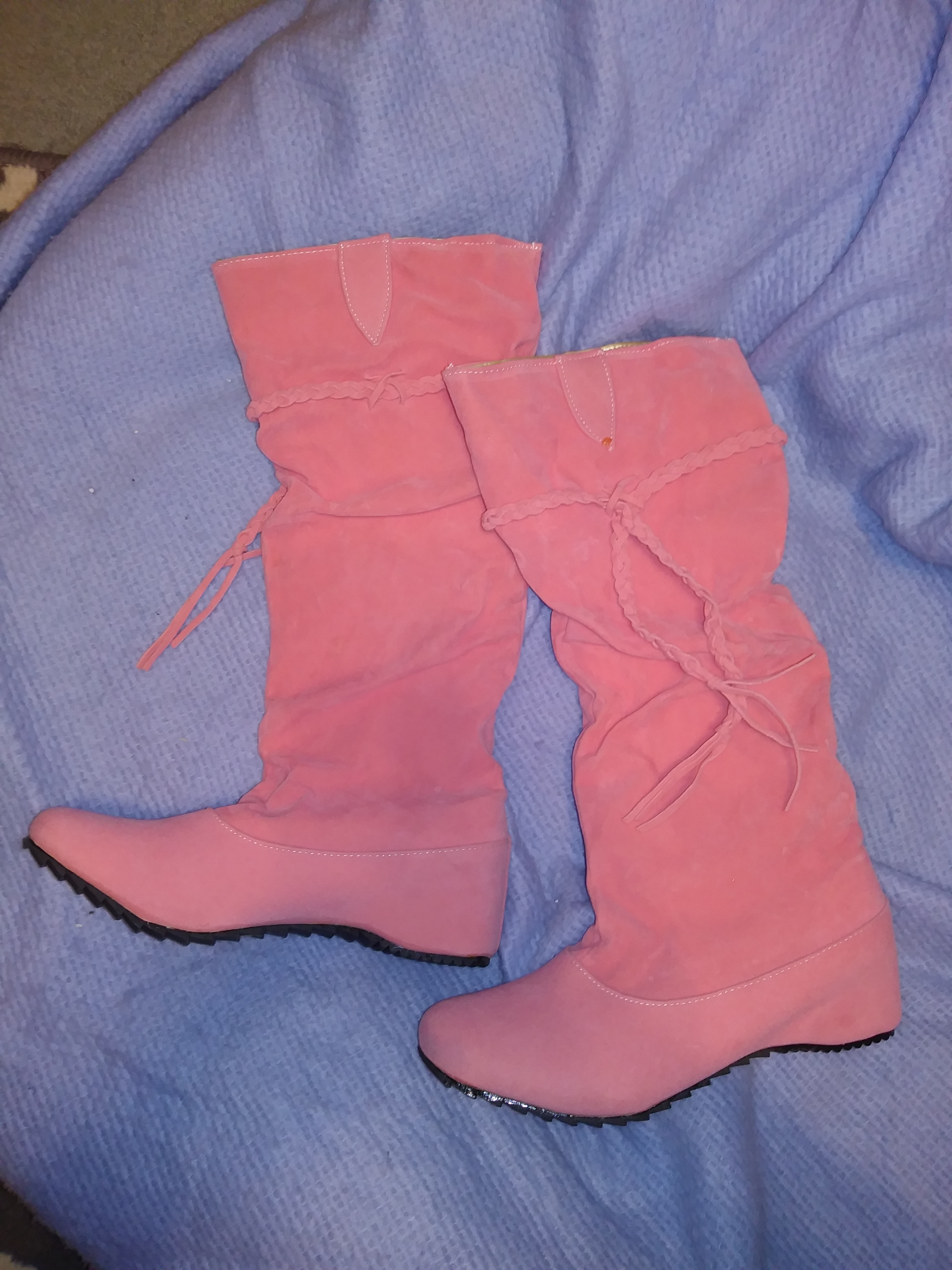 pink slouchy boots